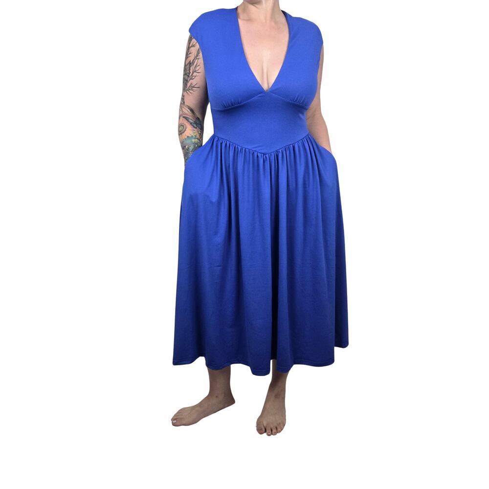 Large Royal Blue Off-Shoulder Bodycon Formal Maxi Dress [TF048-RoyalBlue-L]